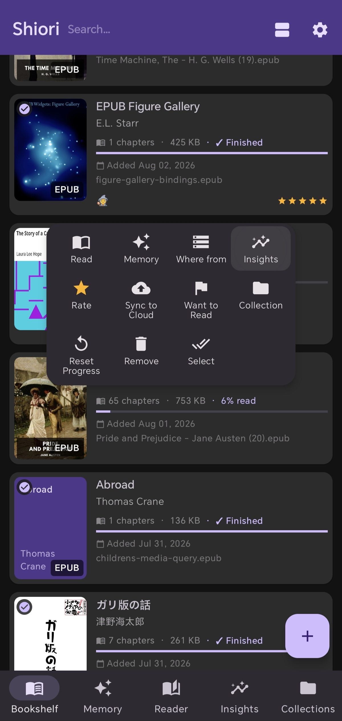 Step 2: Select Insights from context menu