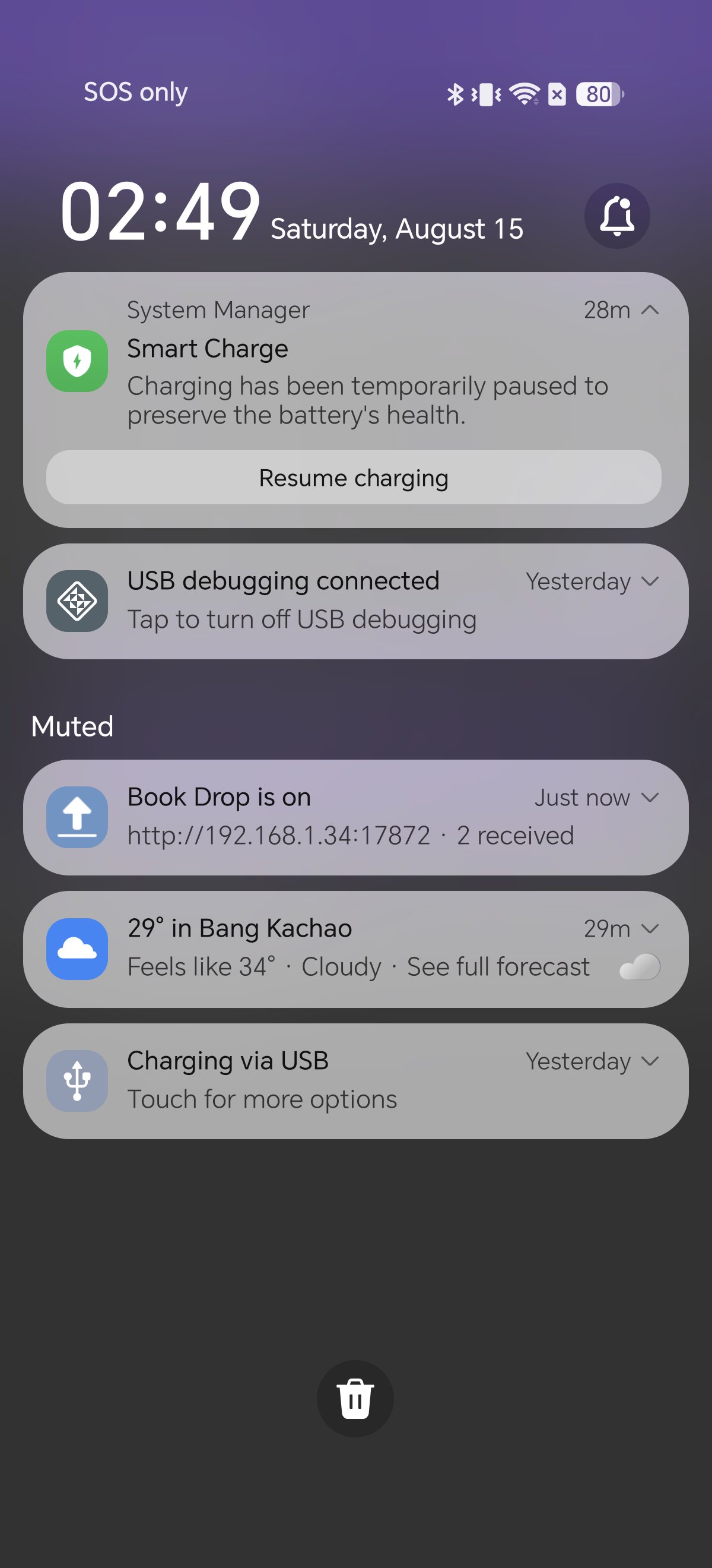 Ongoing Book Drop notification on Android with Stop action