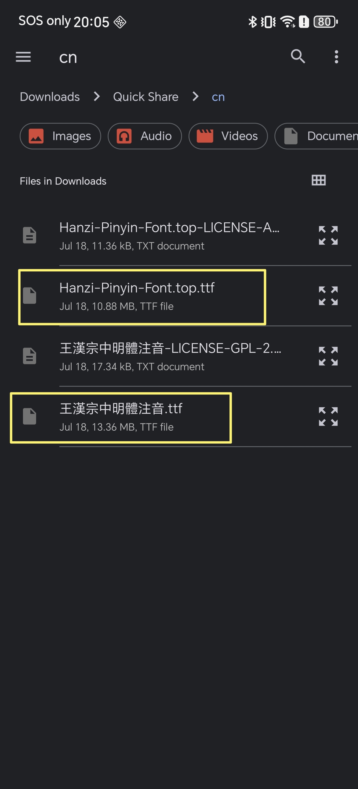 Importing Multiple Fonts