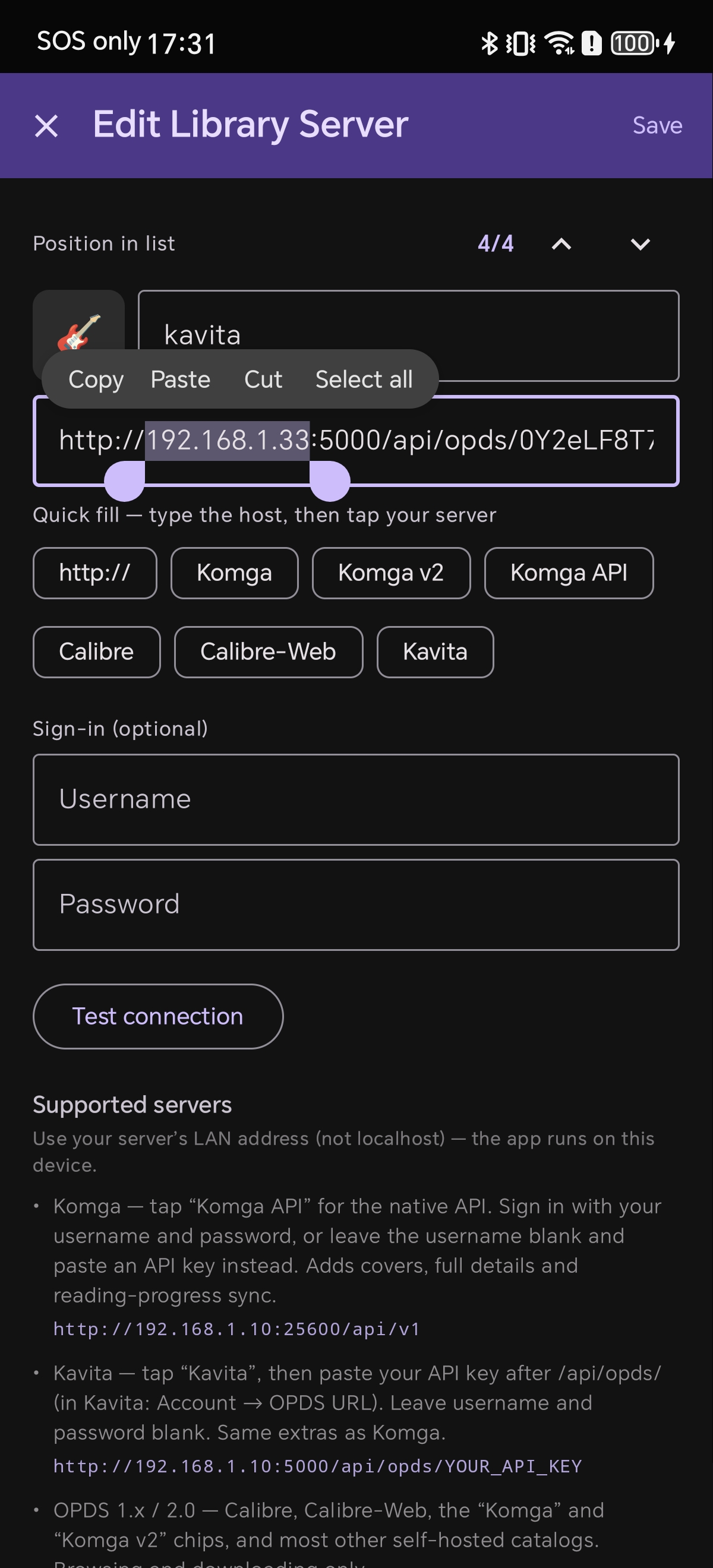 Enter URL