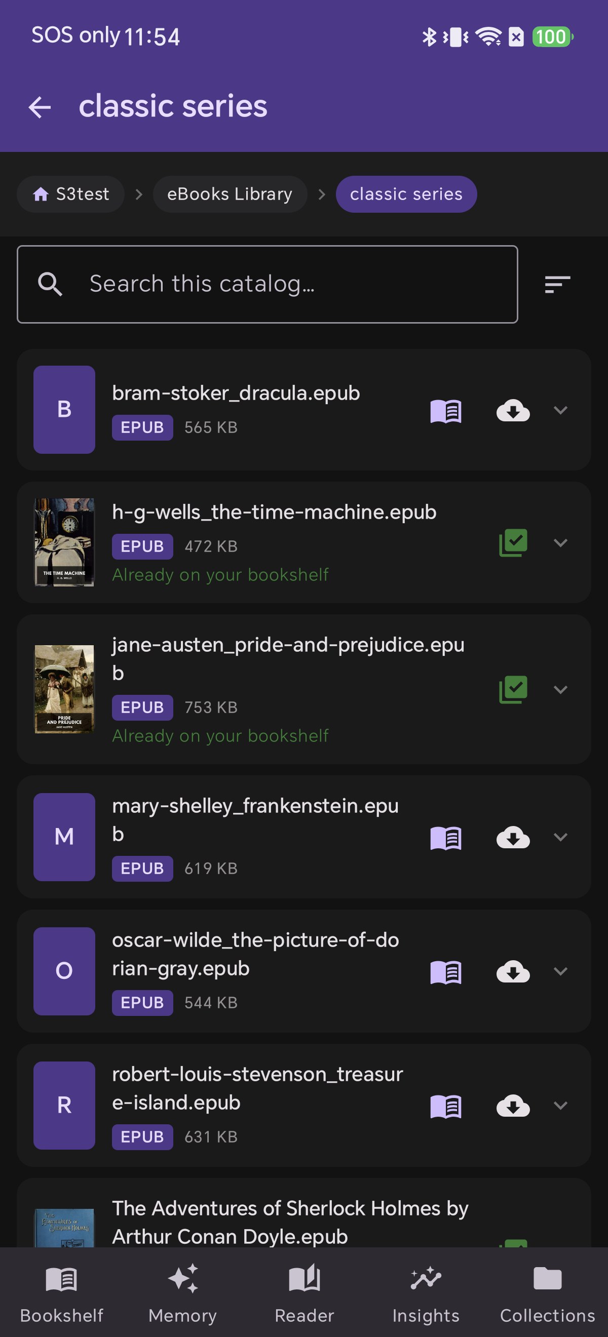 Browsing and downloading EPUB books from an S3 bucket in Shiori
